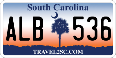 SC license plate ALB536