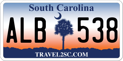 SC license plate ALB538