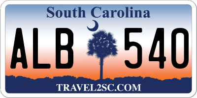 SC license plate ALB540