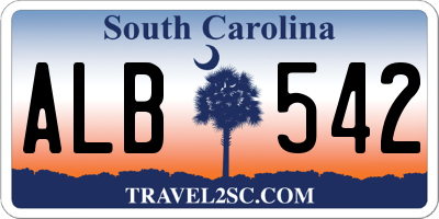 SC license plate ALB542
