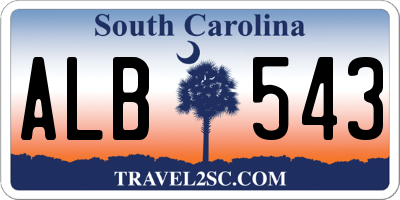 SC license plate ALB543
