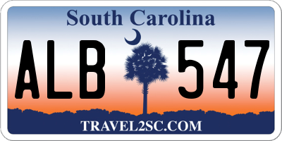 SC license plate ALB547
