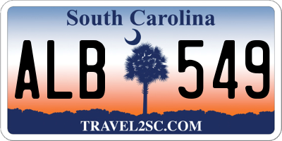SC license plate ALB549