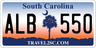SC license plate ALB550