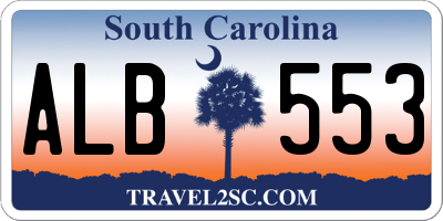 SC license plate ALB553
