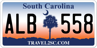 SC license plate ALB558