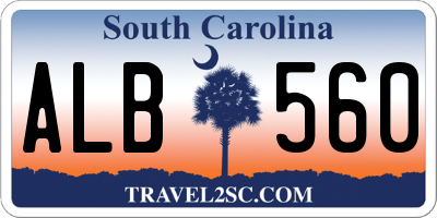 SC license plate ALB560