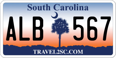 SC license plate ALB567
