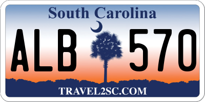SC license plate ALB570