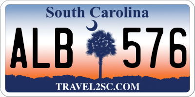 SC license plate ALB576