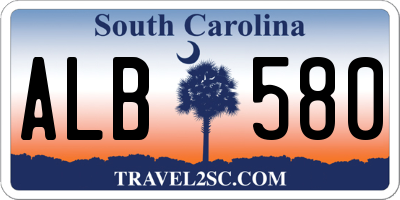 SC license plate ALB580