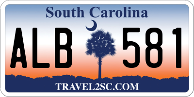 SC license plate ALB581