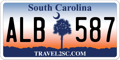 SC license plate ALB587