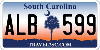 SC license plate ALB599