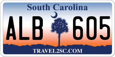 SC license plate ALB605