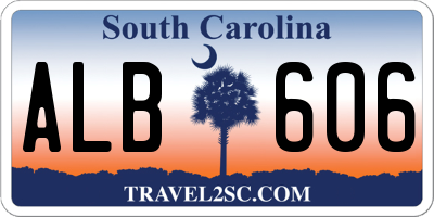 SC license plate ALB606
