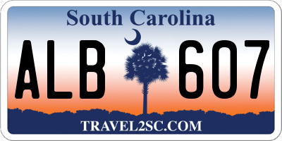 SC license plate ALB607