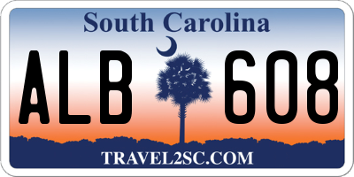 SC license plate ALB608