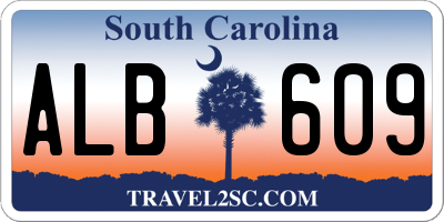 SC license plate ALB609