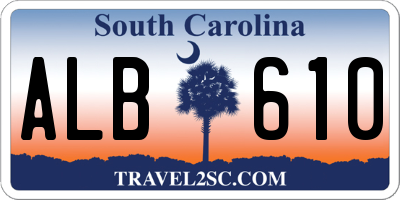 SC license plate ALB610