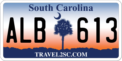SC license plate ALB613