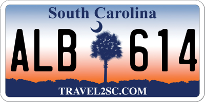 SC license plate ALB614
