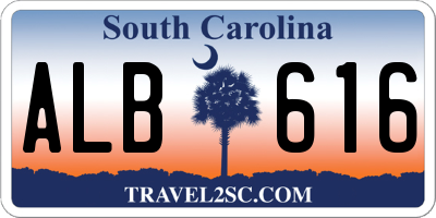 SC license plate ALB616