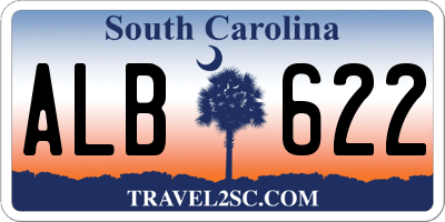 SC license plate ALB622