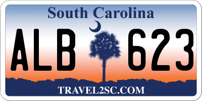 SC license plate ALB623