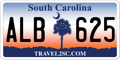 SC license plate ALB625
