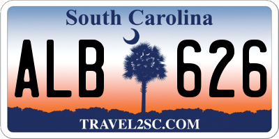 SC license plate ALB626