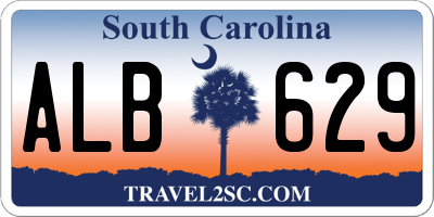 SC license plate ALB629