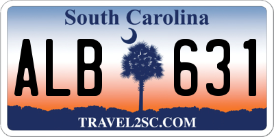 SC license plate ALB631