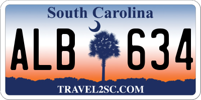 SC license plate ALB634