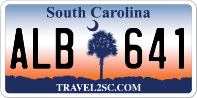 SC license plate ALB641