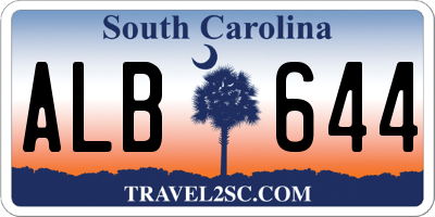 SC license plate ALB644