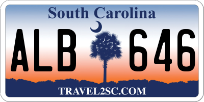 SC license plate ALB646