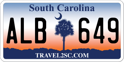 SC license plate ALB649