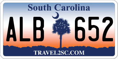 SC license plate ALB652