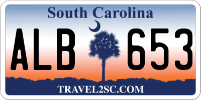 SC license plate ALB653