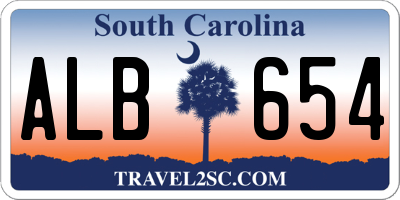 SC license plate ALB654