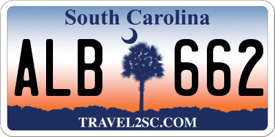 SC license plate ALB662