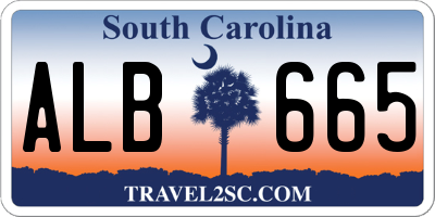 SC license plate ALB665