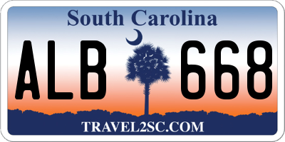 SC license plate ALB668
