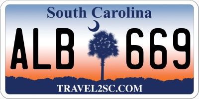 SC license plate ALB669