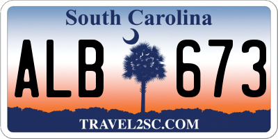 SC license plate ALB673