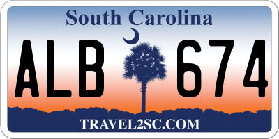 SC license plate ALB674