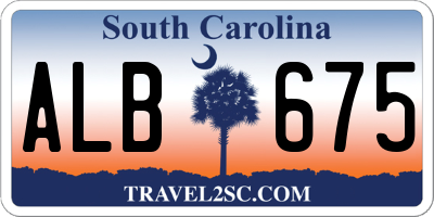 SC license plate ALB675