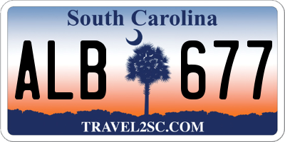 SC license plate ALB677