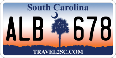 SC license plate ALB678